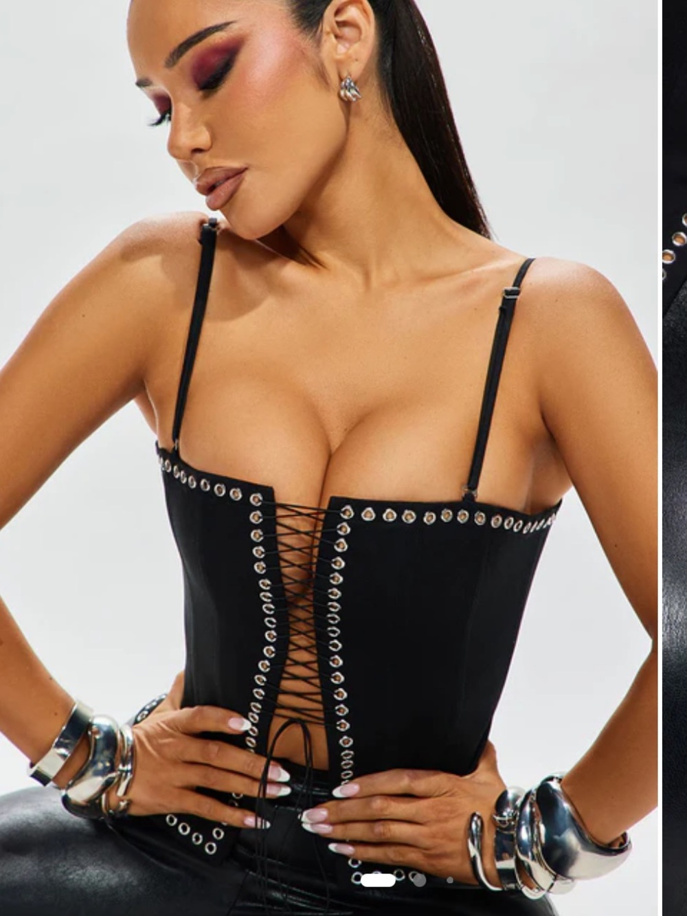 Dark Beauty Lace-Up Corset Top - Black